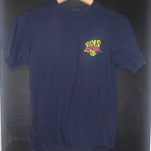 Vans Navy Tee with Neon Peace Logo